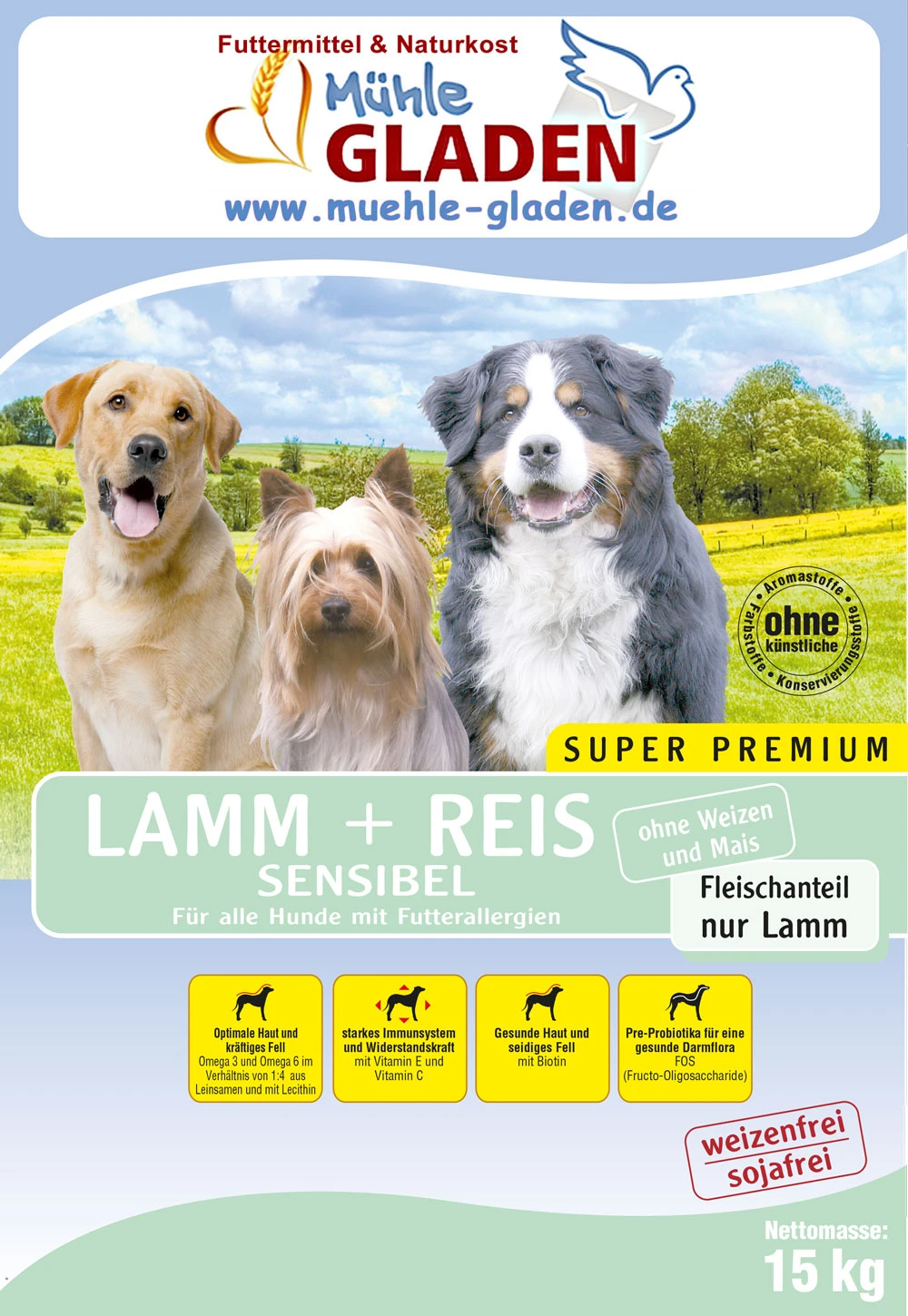 Gladen Lamm + Reis Sensibel, 5kg 3 Gladen Lamm + Reis Sensibel, 5kg