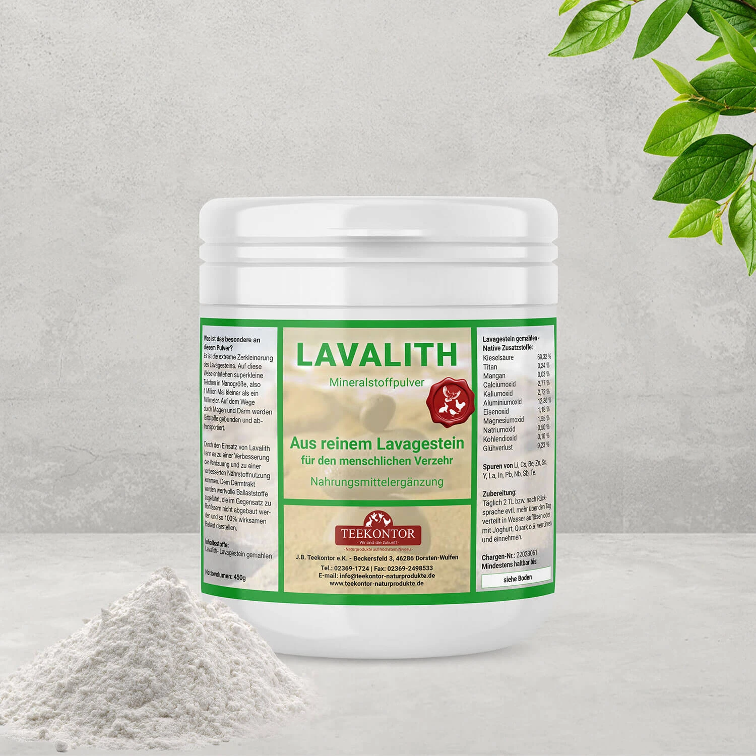 Teekontor Lavalith 450g 3 Teekontor Lavalith 450g